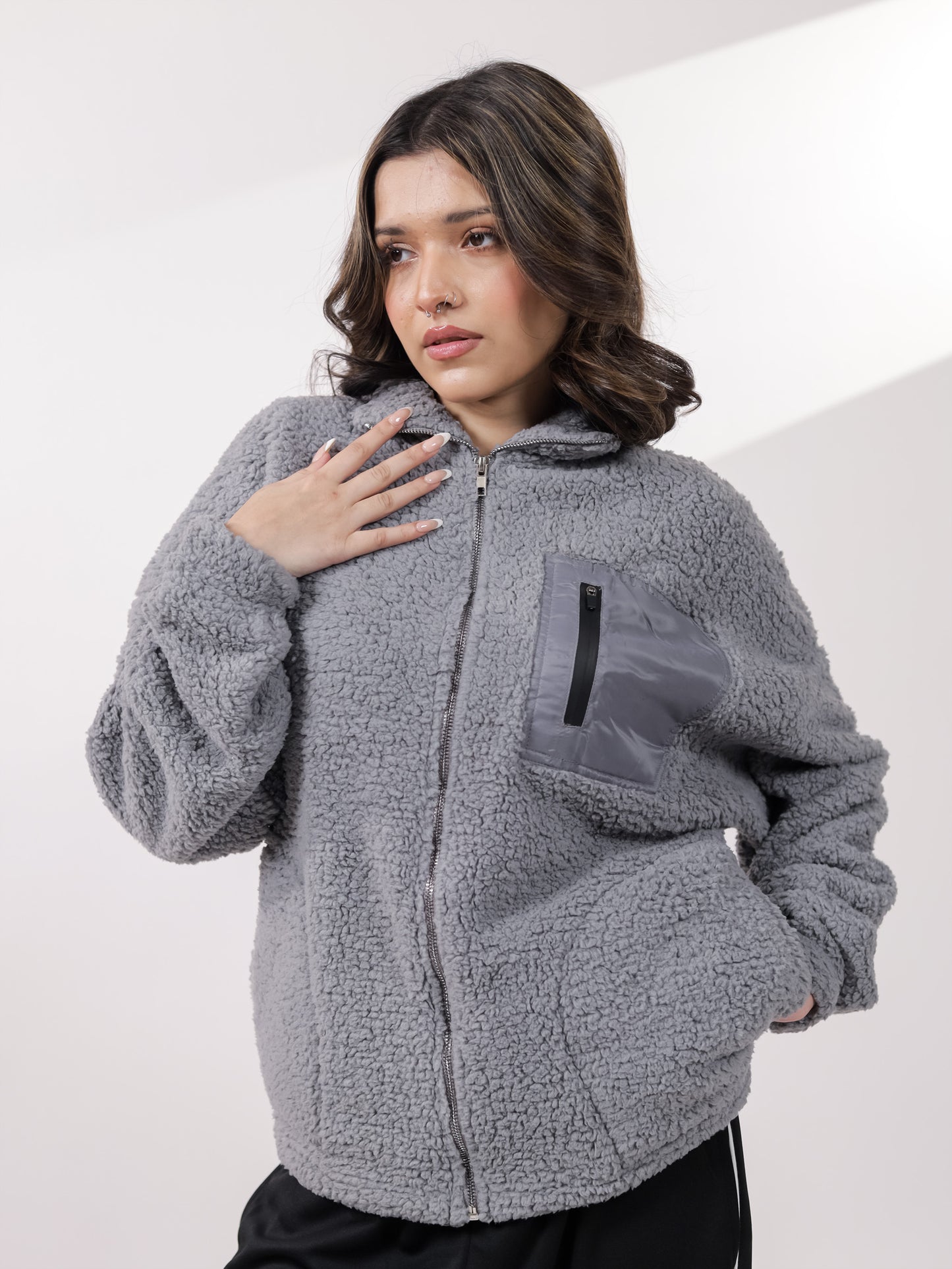 Grey Sherpa Jacket