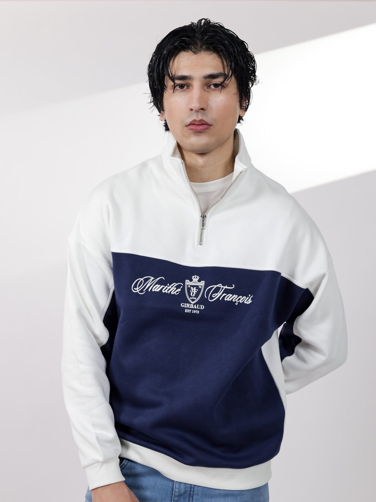 Blue Quarter Zipper
