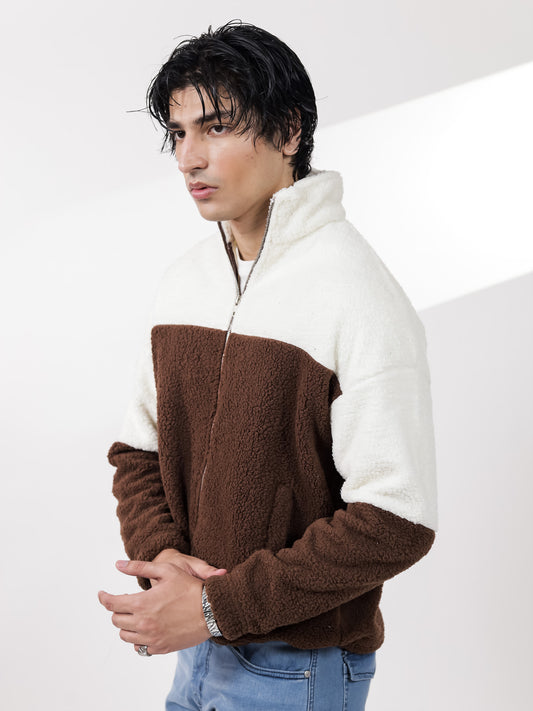 Brown & White Sherpa Jacket