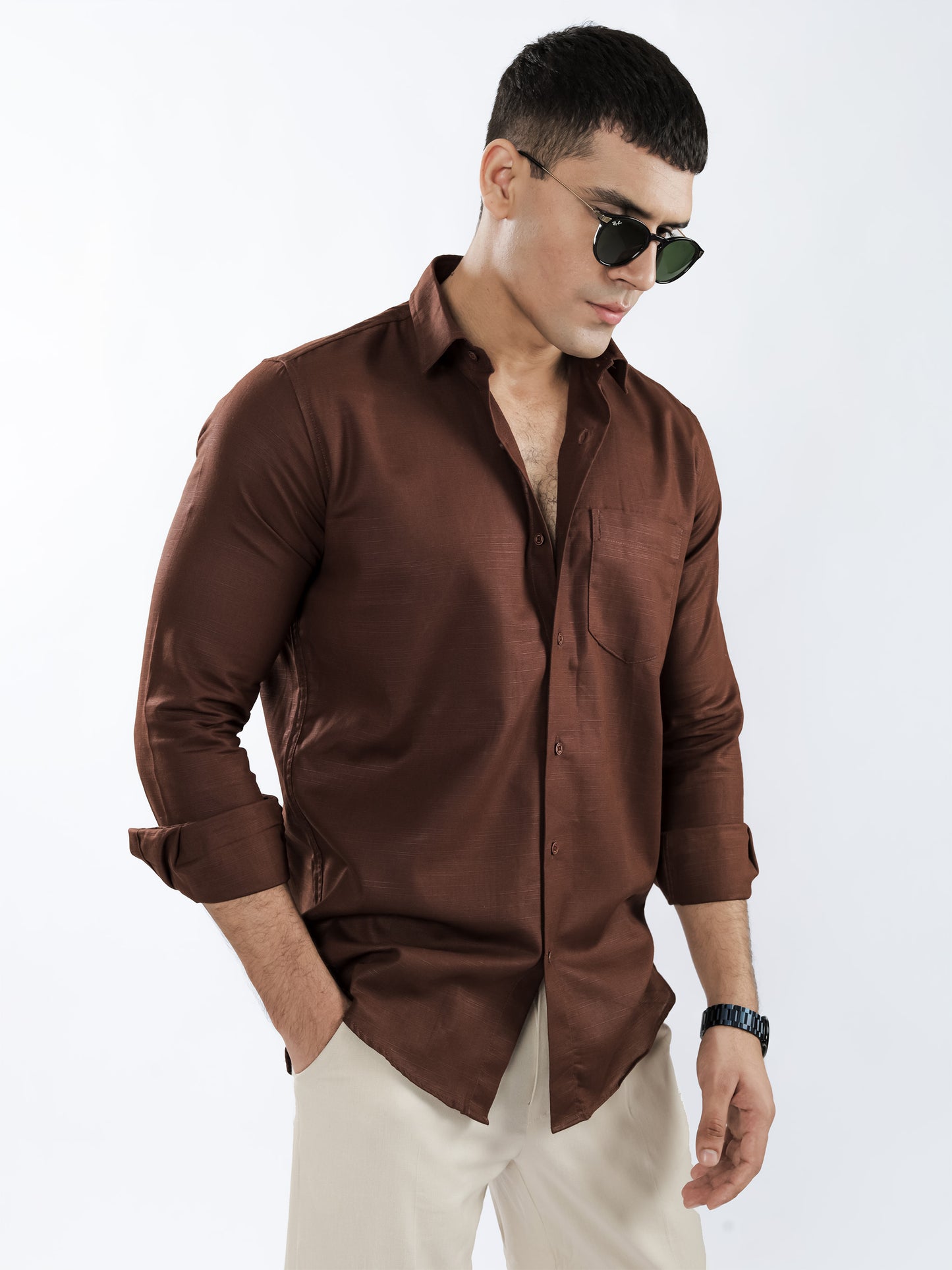 Brown Button Down Shirt