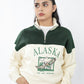 Beige & Green Quarter Zipper