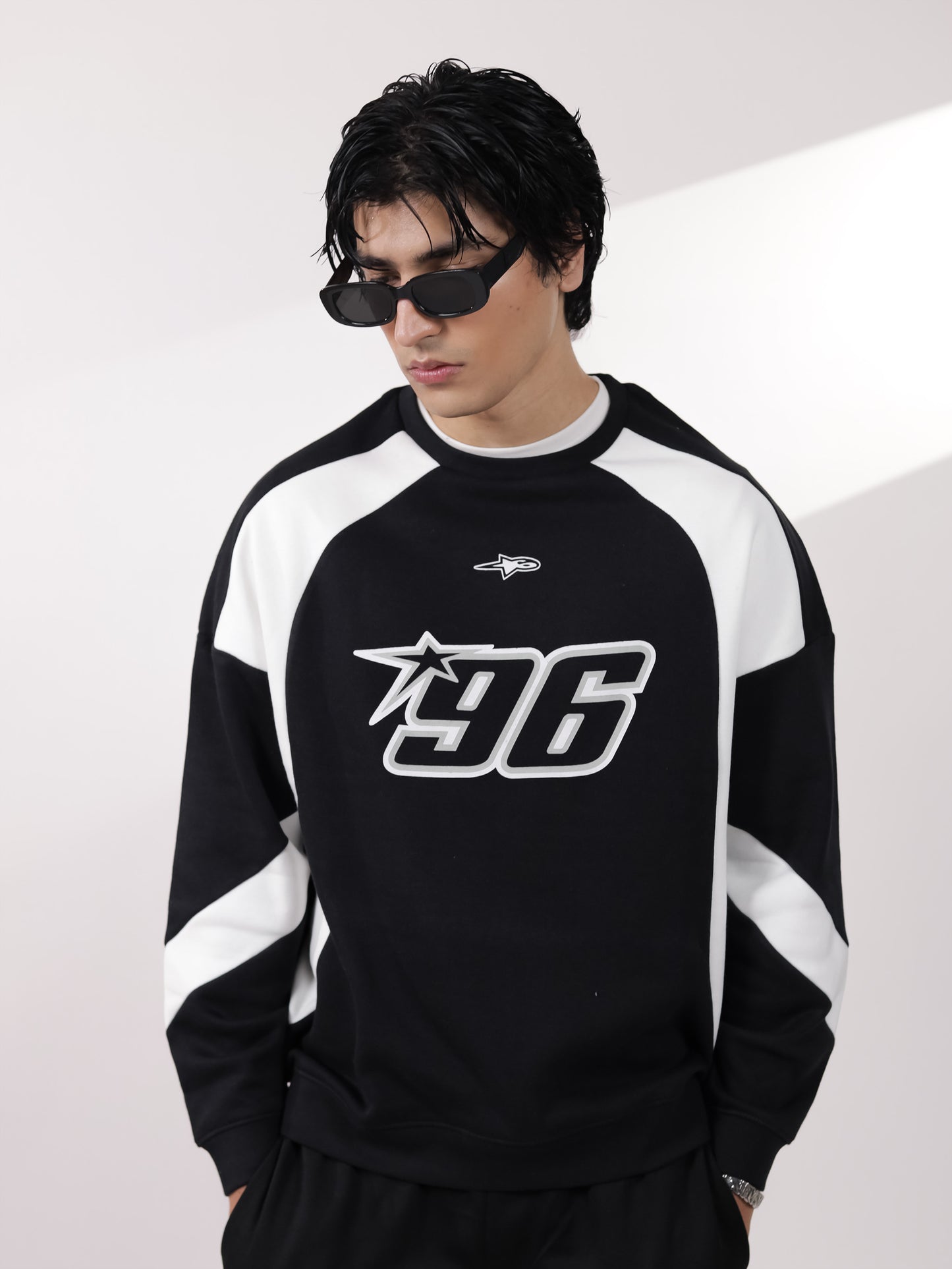Black & White Racer Digit Sweatshirt