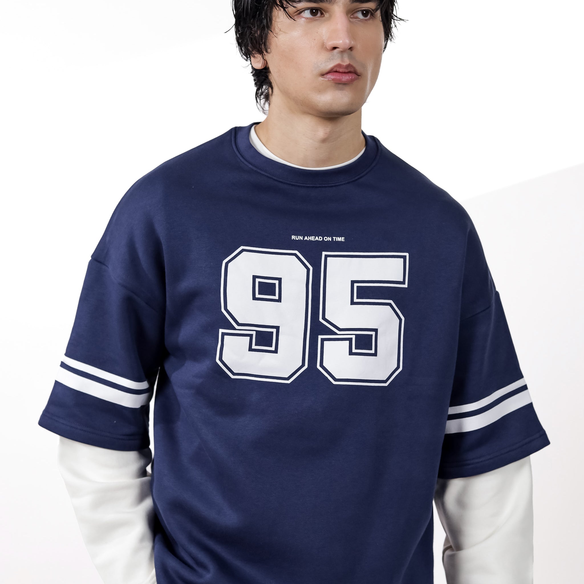 Navy Under Sleeve Sweatshirt