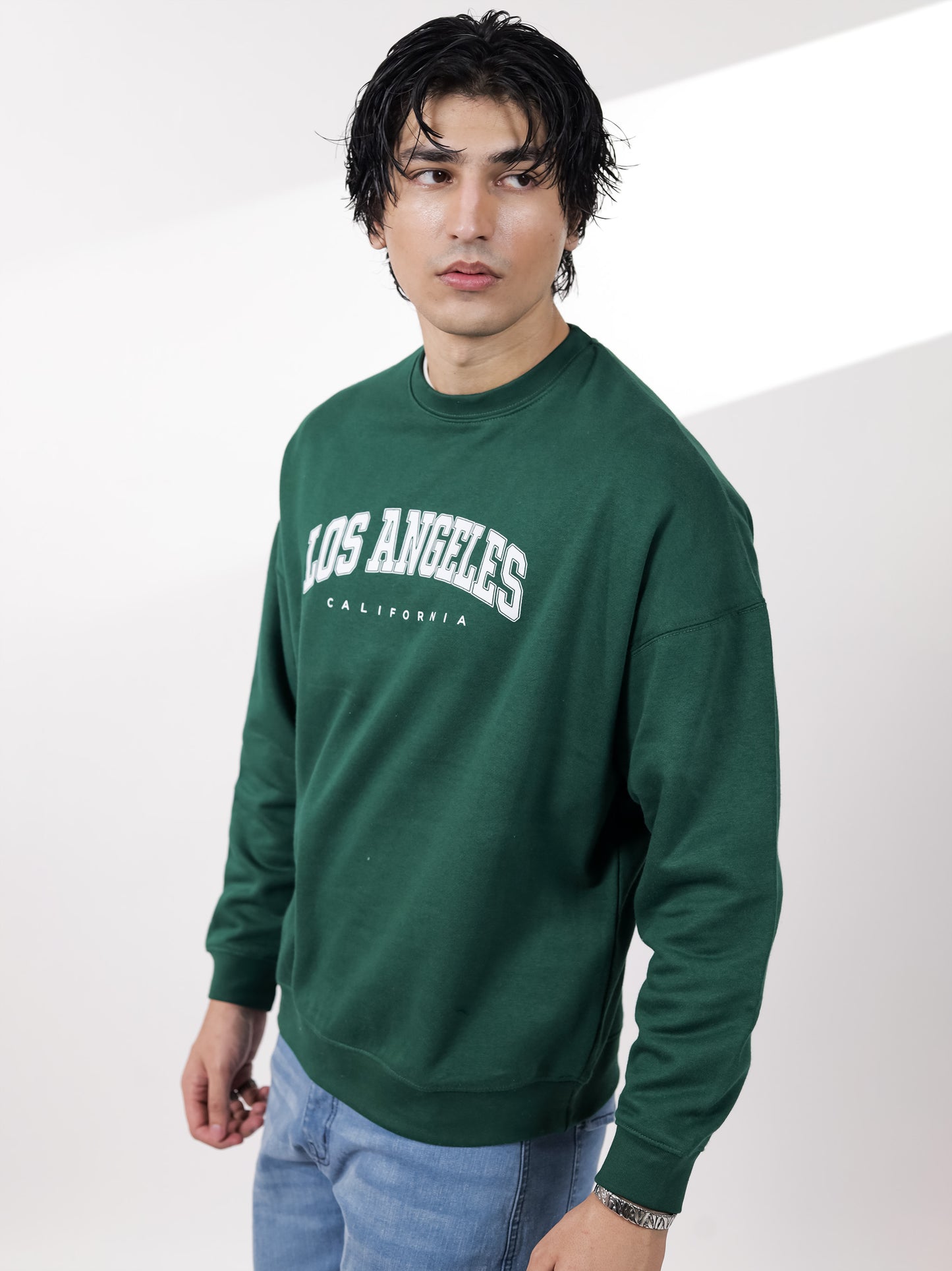 Green Oversize Graphic Sweatshirt