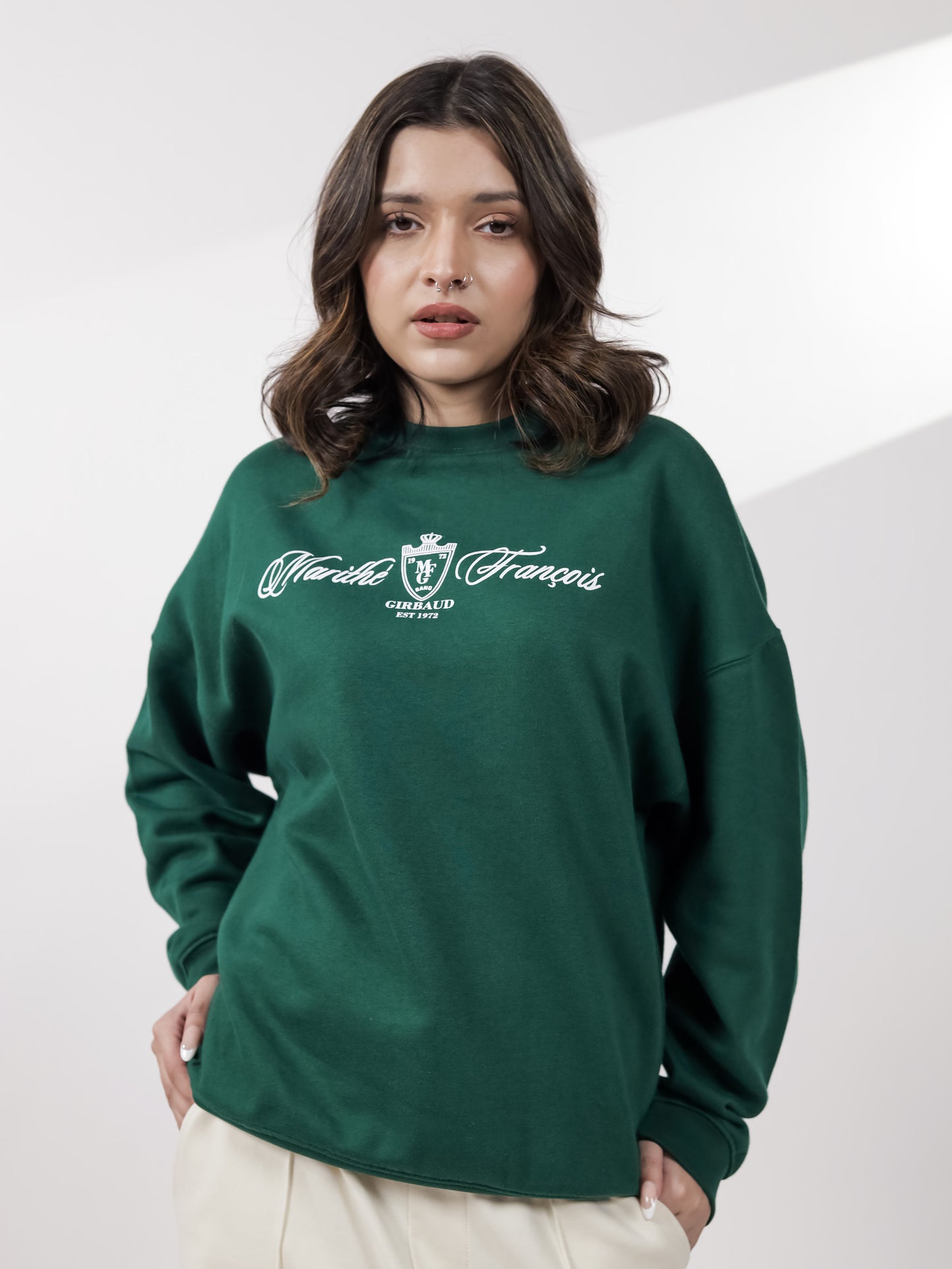 Royal Green Graphic Sweatshirt