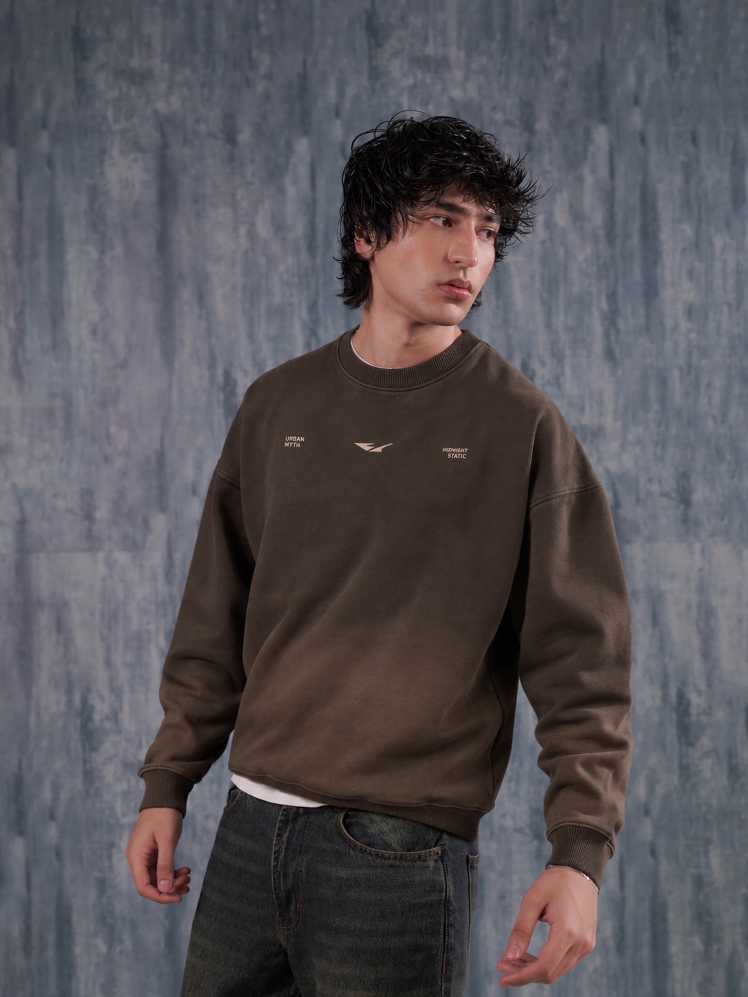 Brown Spray Wash Sweatshirt