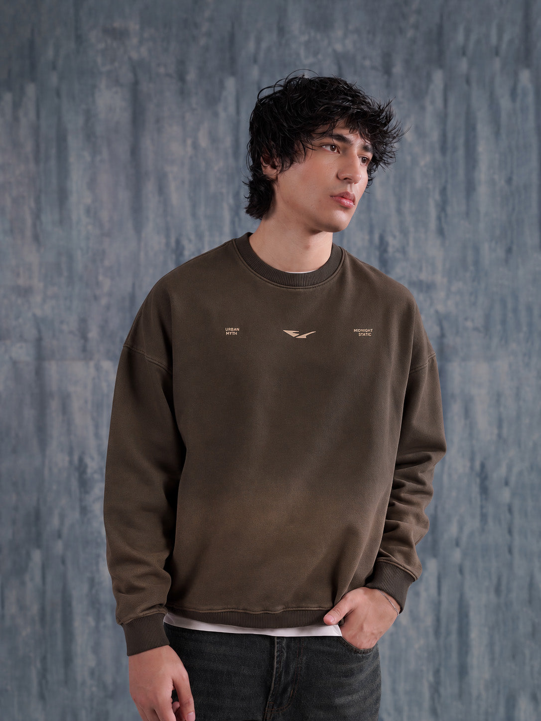 Brown Spray Wash Sweatshirt