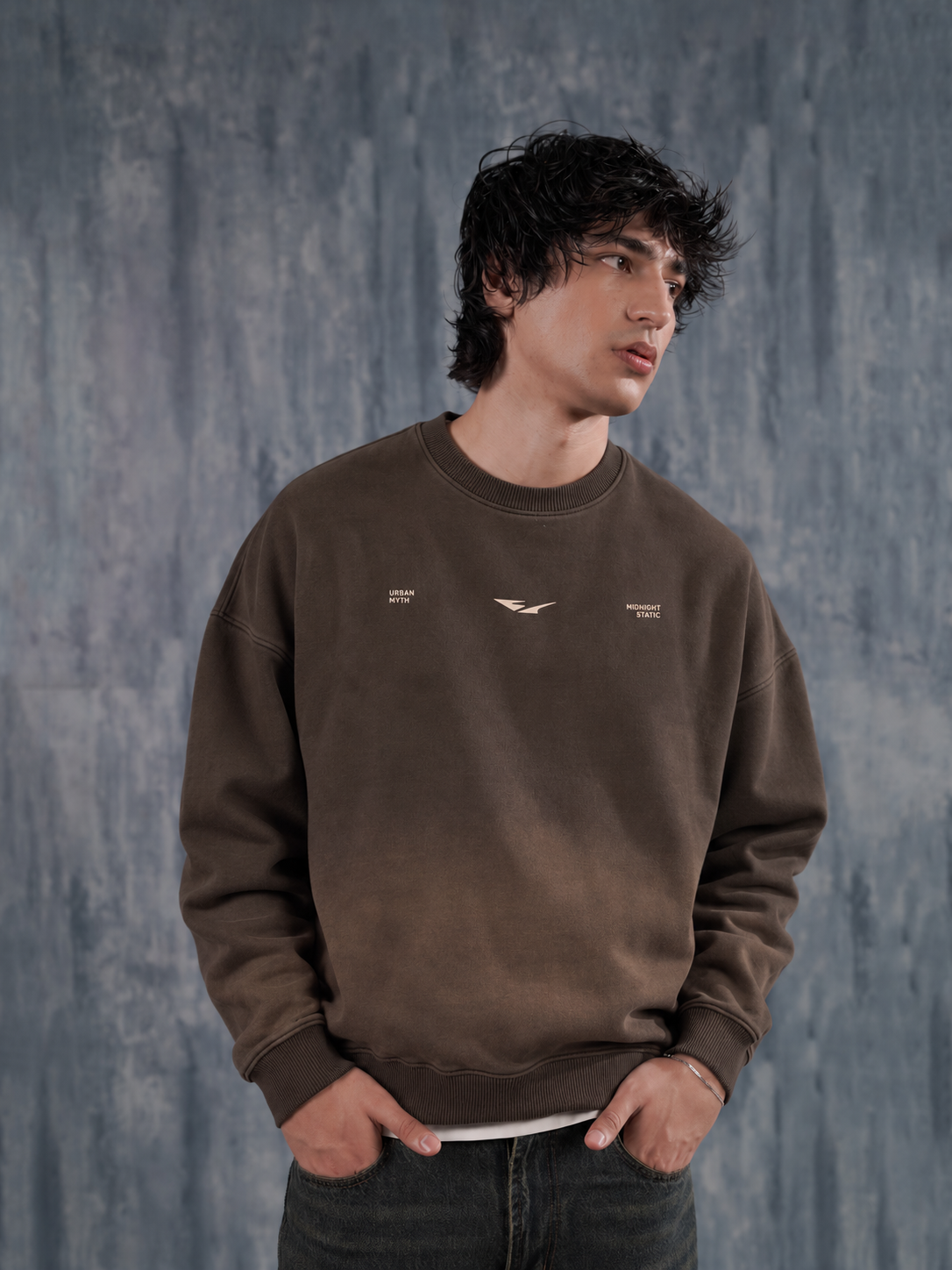 Brown Spray Wash Sweatshirt