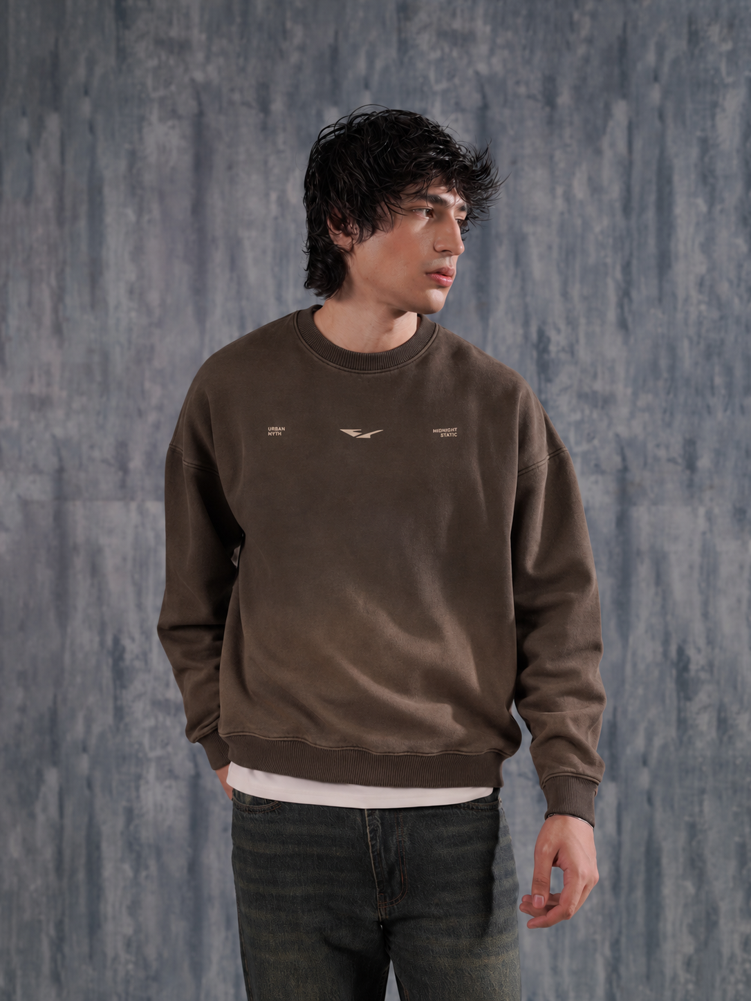Brown Spray Wash Sweatshirt