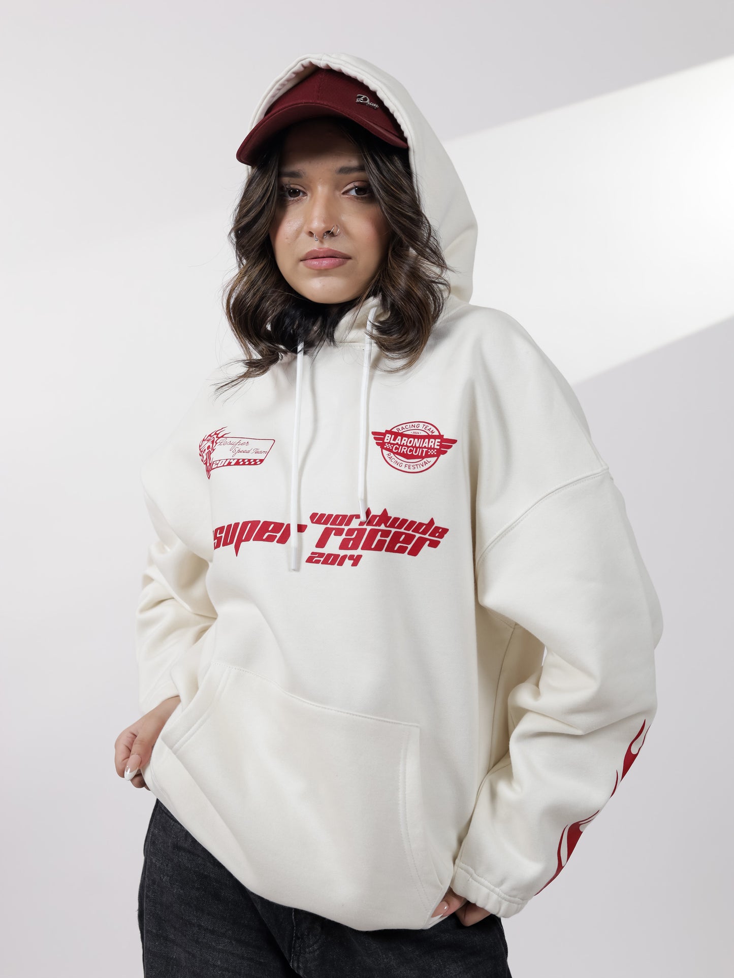 Off White Fire Graphic Hoodie
