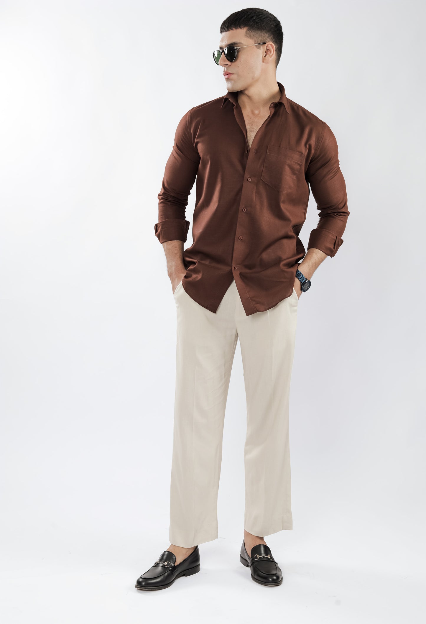 Brown Button Down Shirt