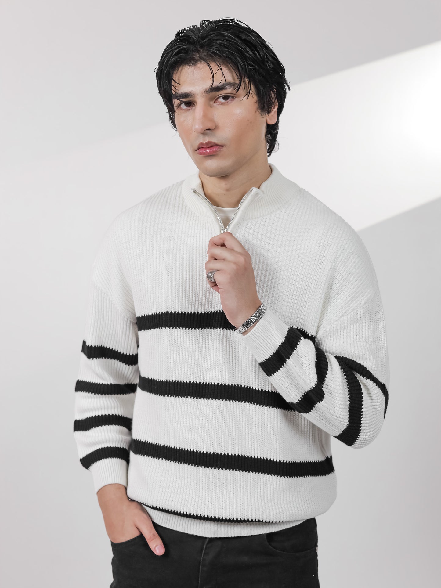Black Striped Sweater