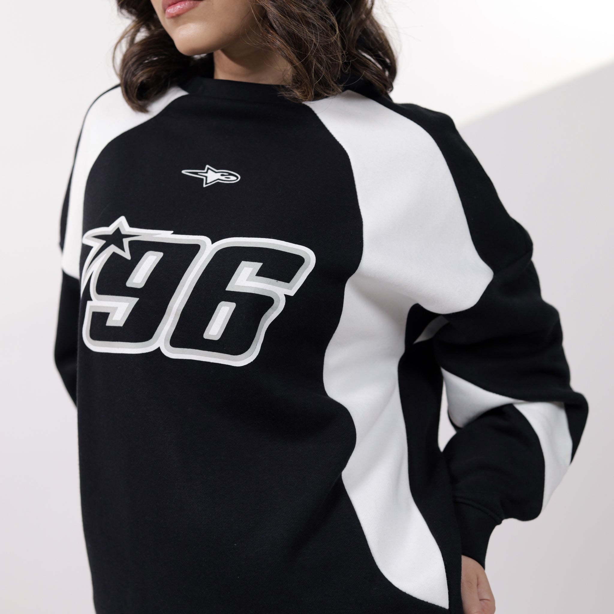 Black & White Racer Digit Sweatshirt