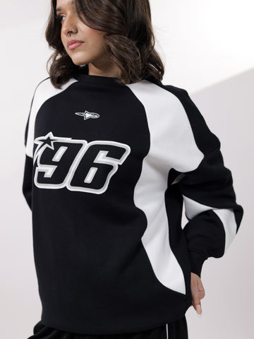 Black & White Racer Digit Sweatshirt