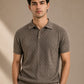 Brown Cable Knit Polo