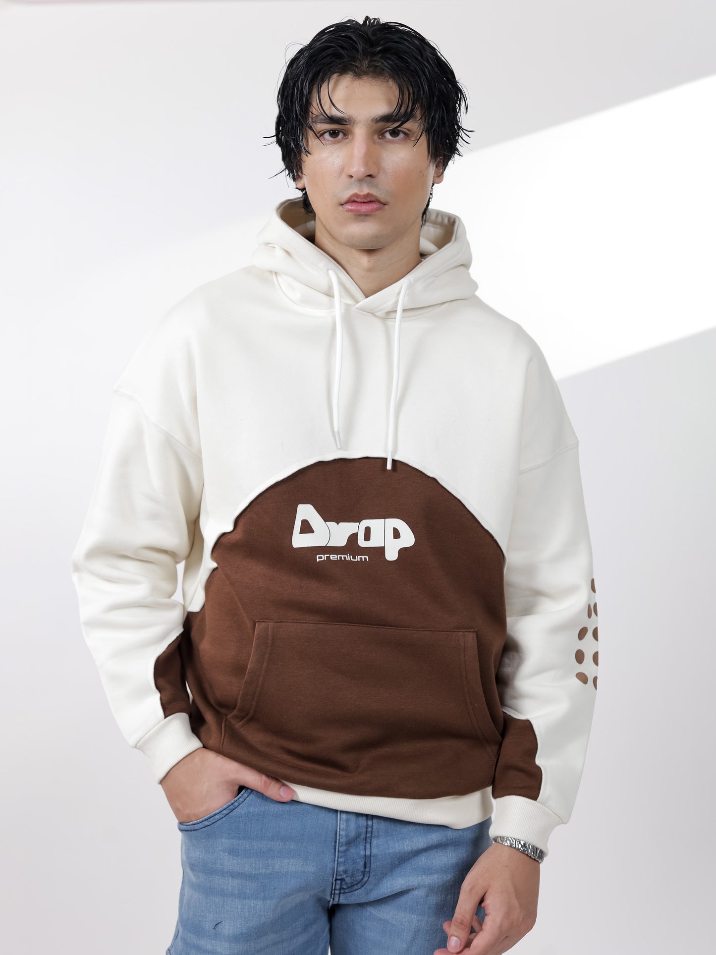 Brown & beige Hoodie