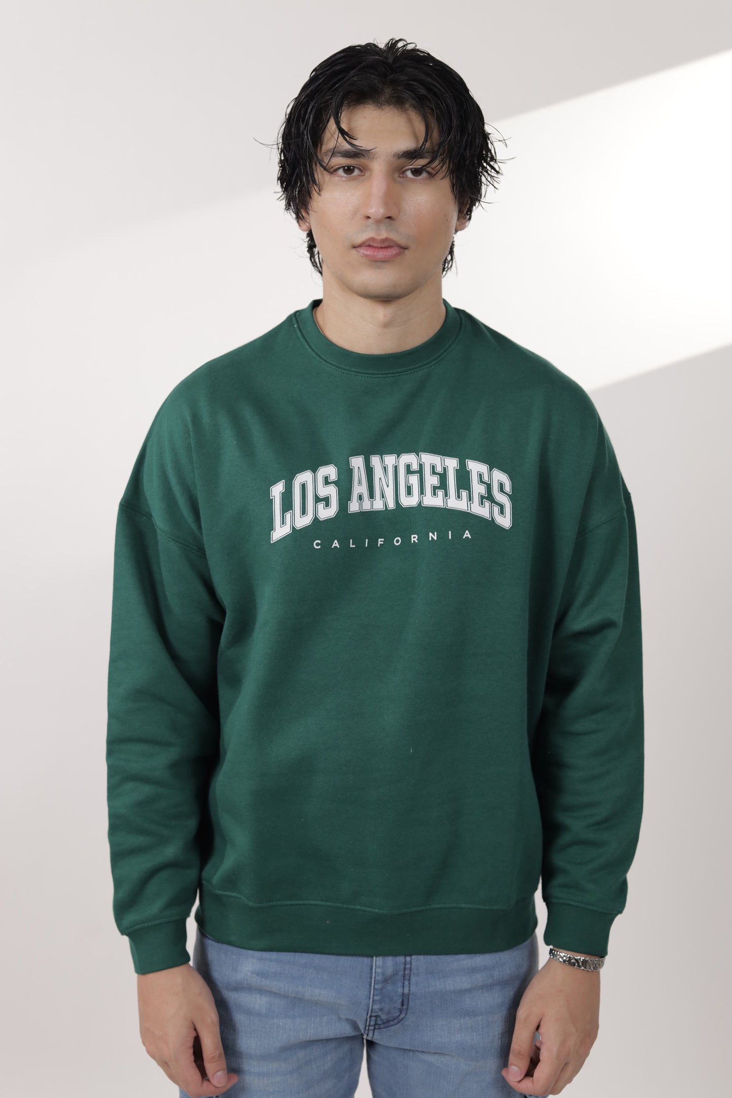 Green Oversize Graphic Sweatshirt