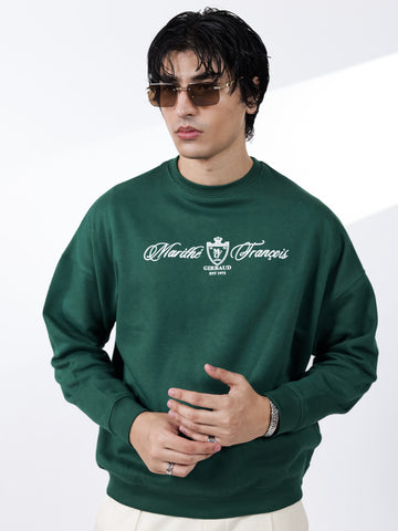 Royal Green Graphic Sweatshirt