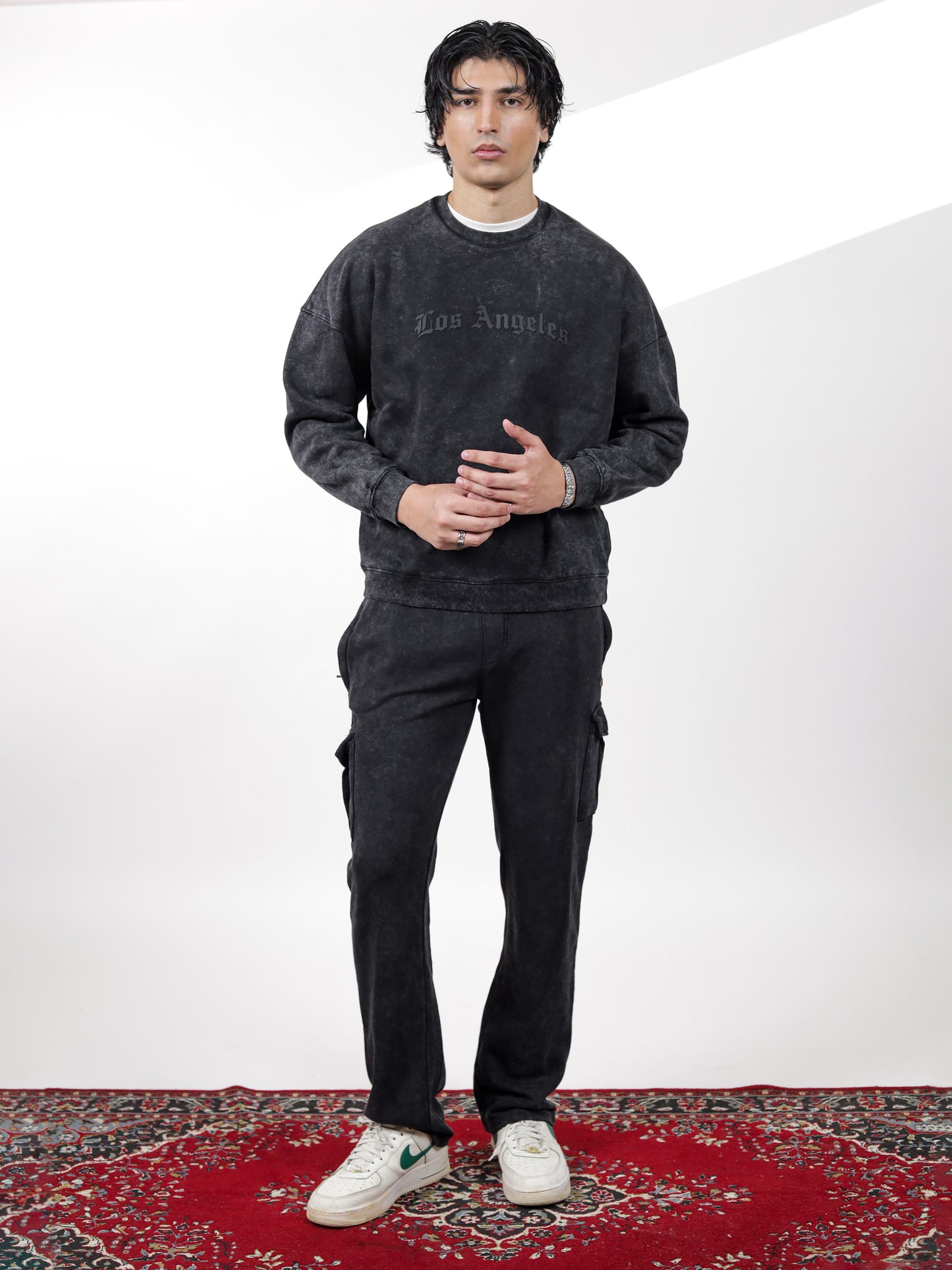 Acid Wash Graphic Sweatshirt