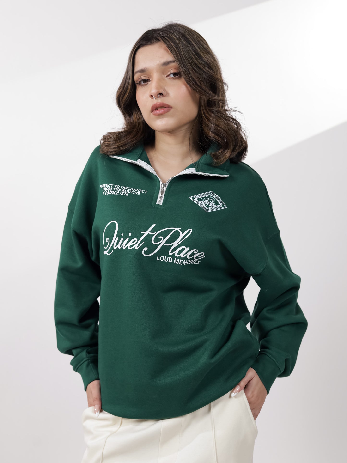 Green Quarter Zipper