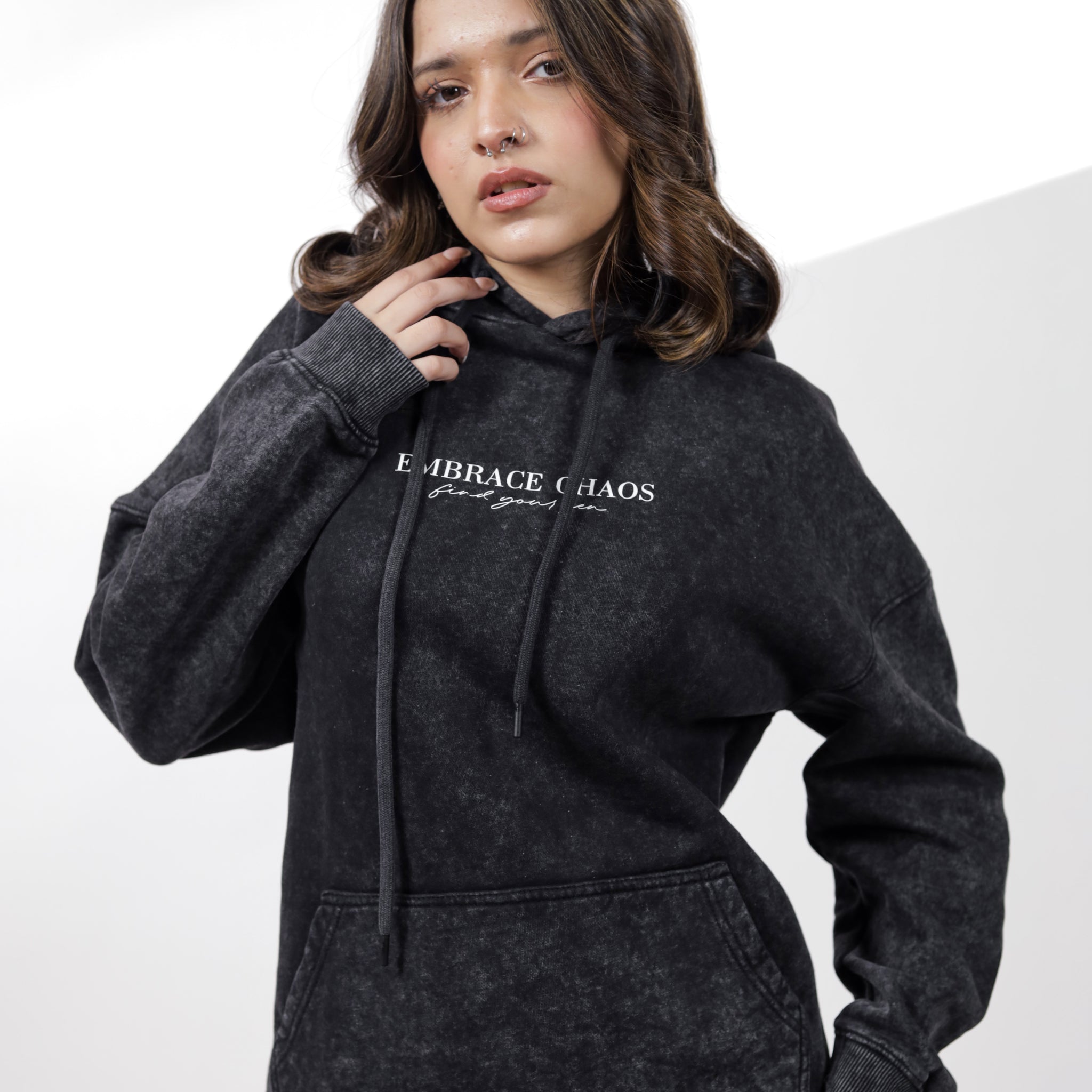 Acid Wash Graphic Hoodie