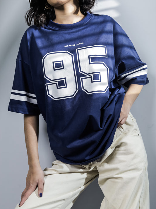Navy Oversize Digit Tee