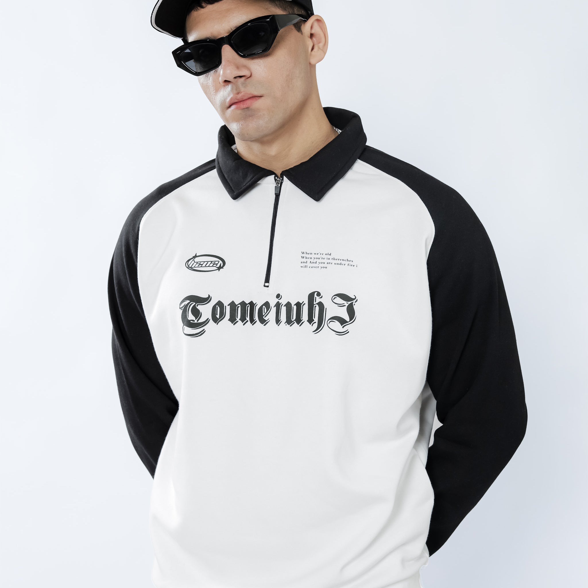 Black & White Quarter Zipper
