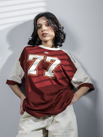 Maroon Oversize Digit Tee