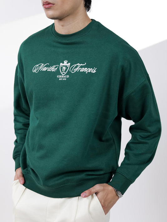 Royal Green Graphic Sweatshirt