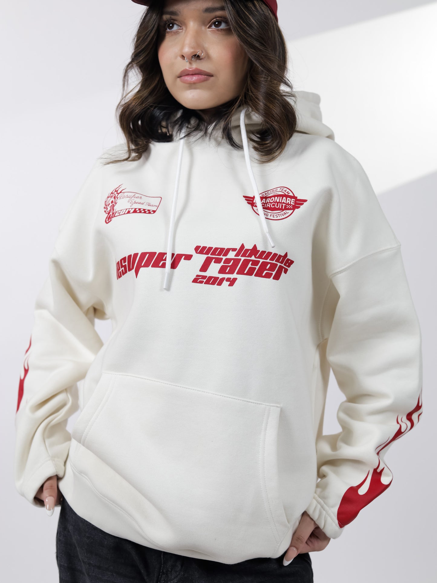 Off White Fire Graphic Hoodie