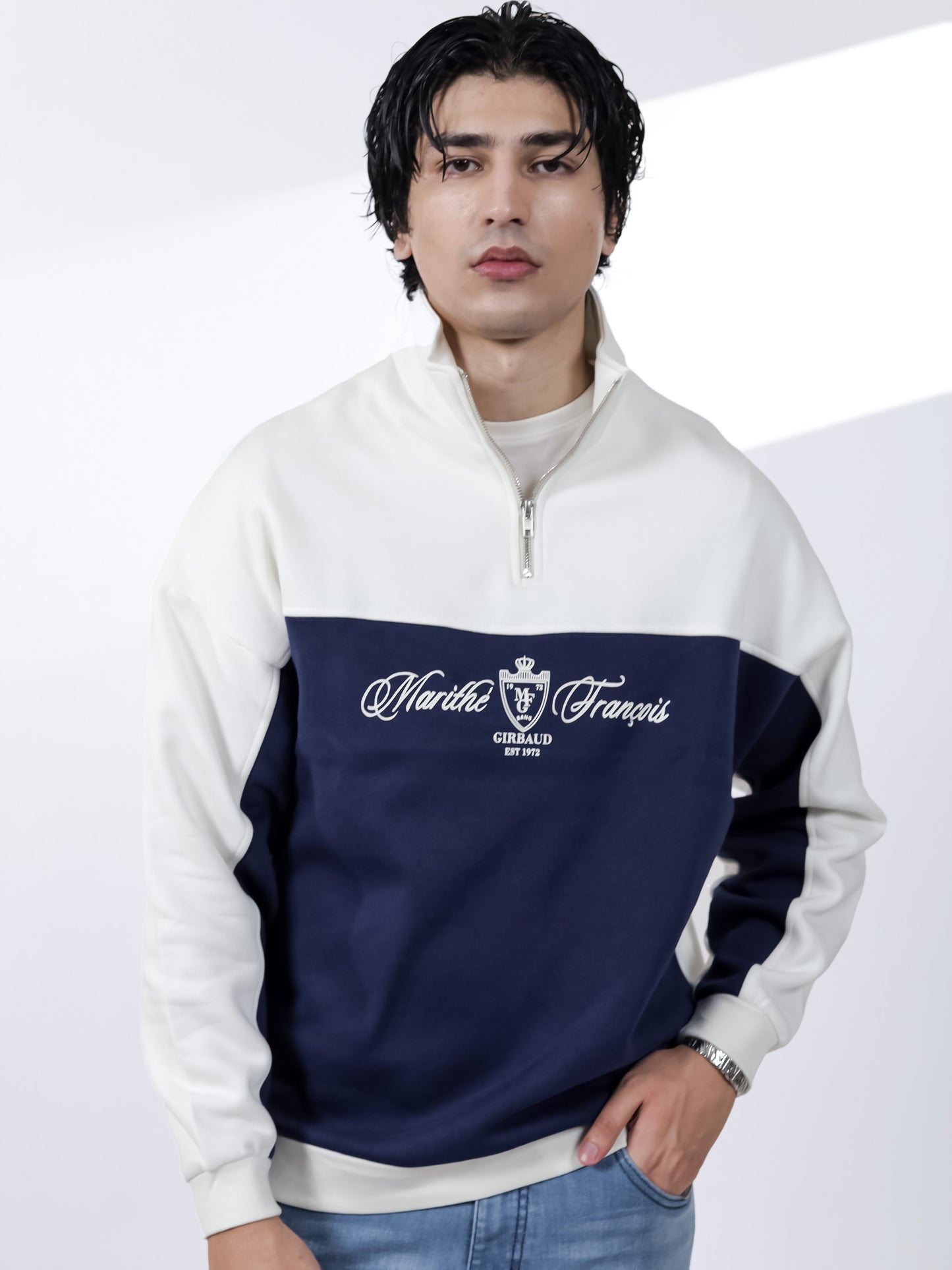 Blue Quarter Zipper