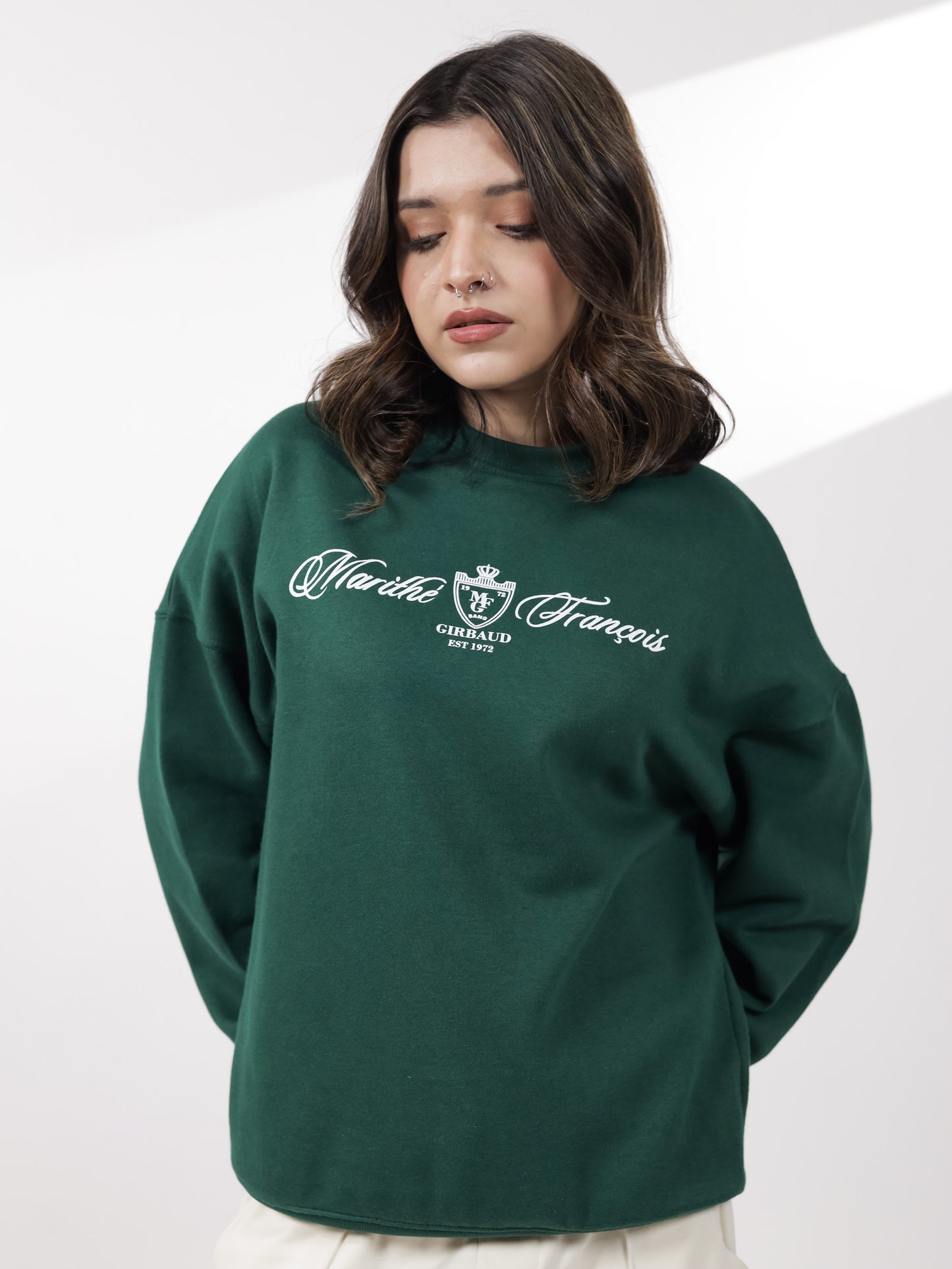 Royal Green Graphic Sweatshirt