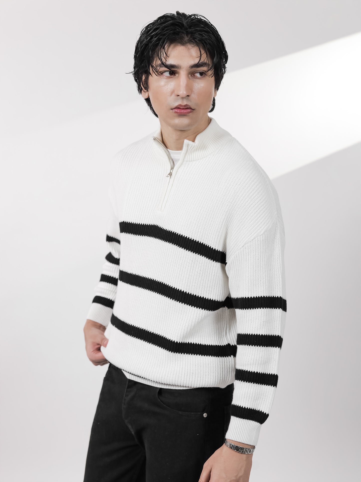 Black Striped Sweater