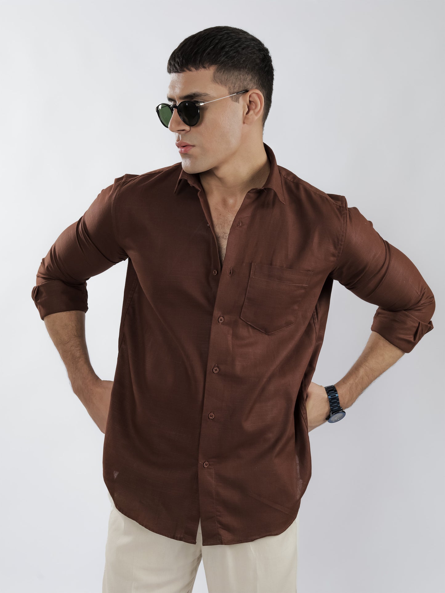 Brown Button Down Shirt