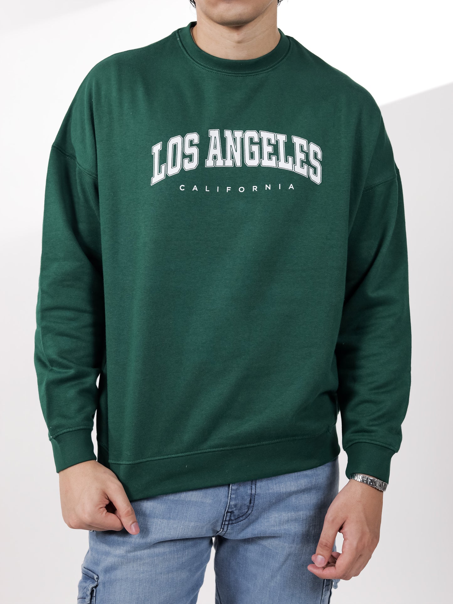 Green Oversize Graphic Sweatshirt