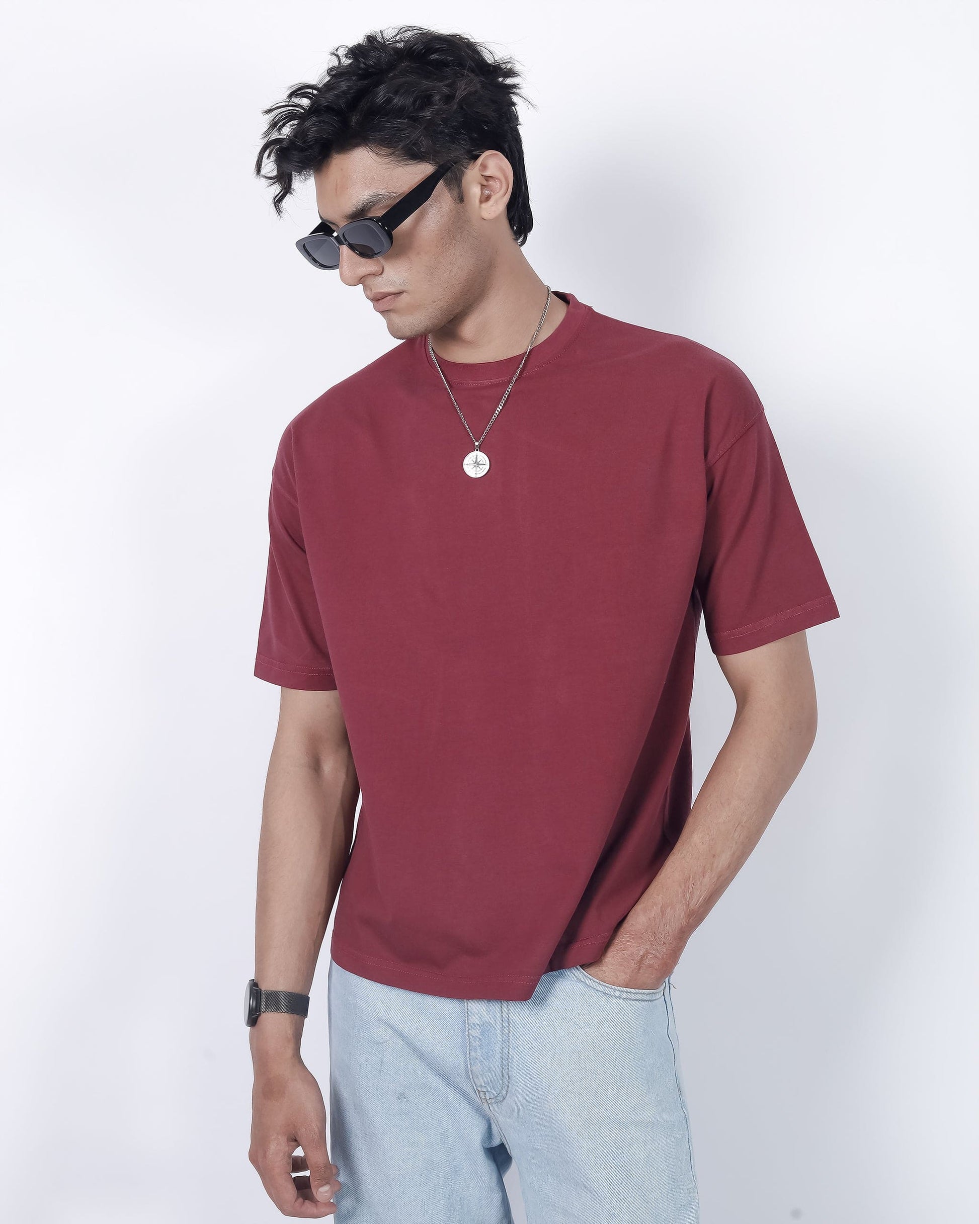 Maroon oversized T-shirt be Drap store