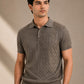 Brown Cable Knit Polo