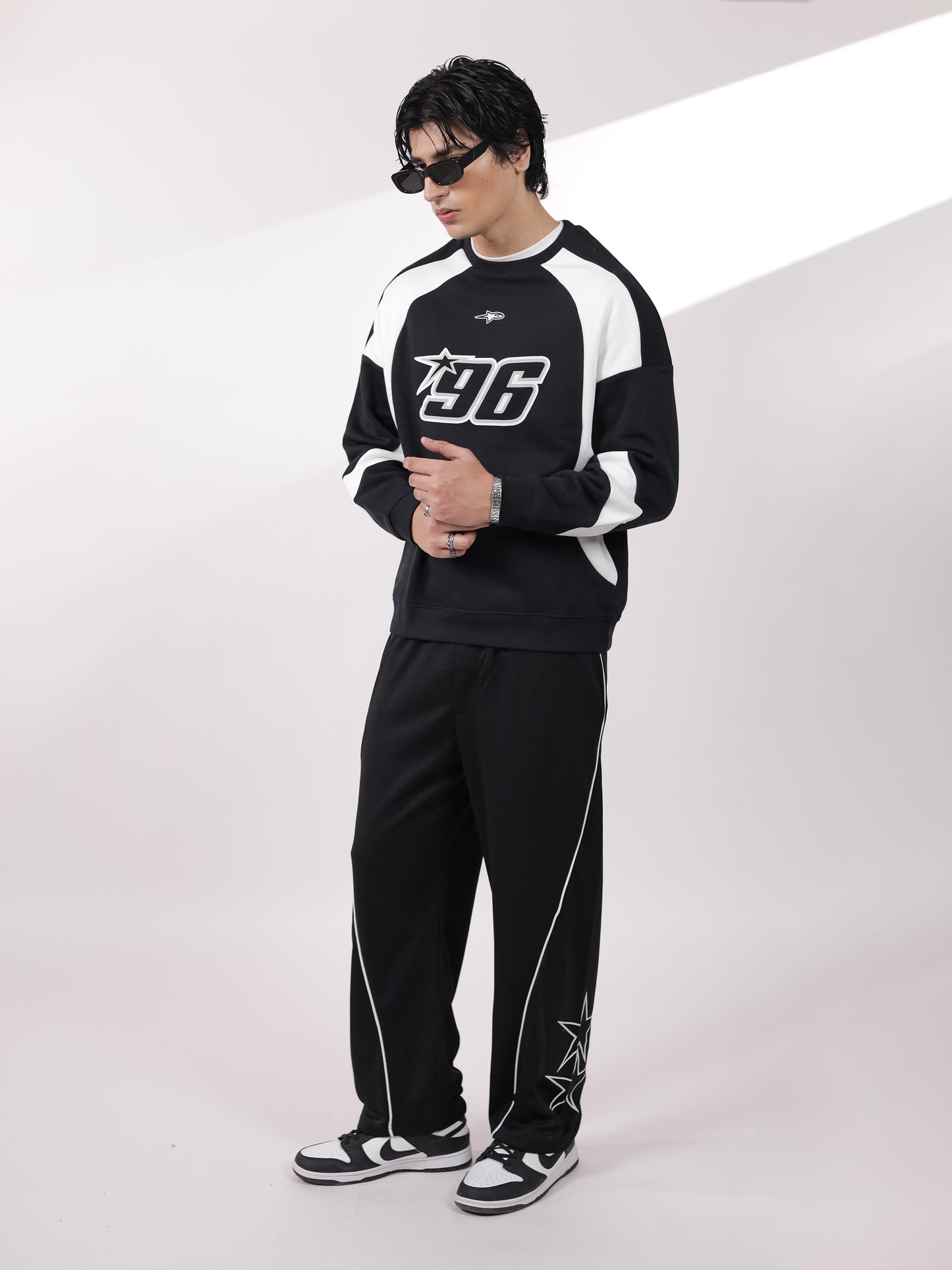 Black & White Racer Digit Sweatshirt