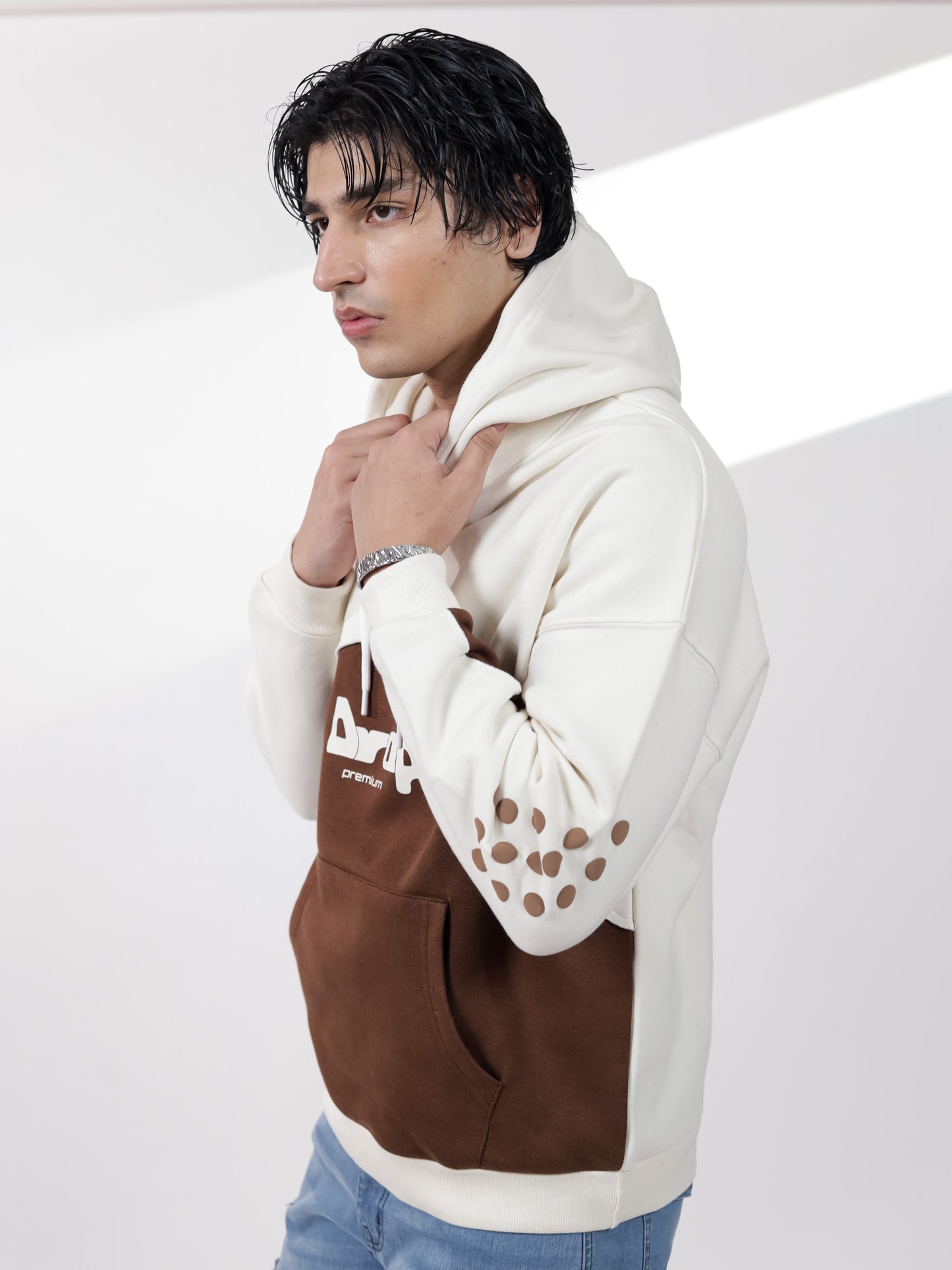 Brown & beige Hoodie
