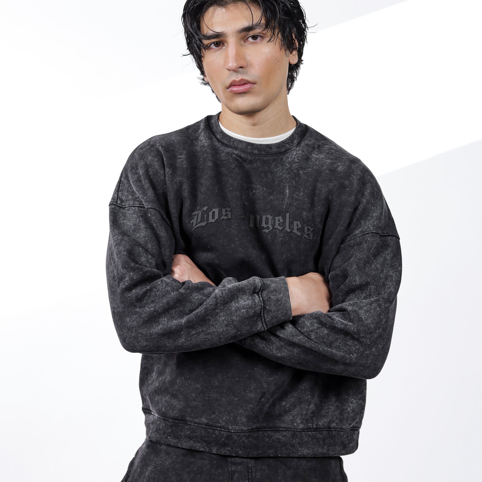 Acid Wash Graphic Sweatshirt