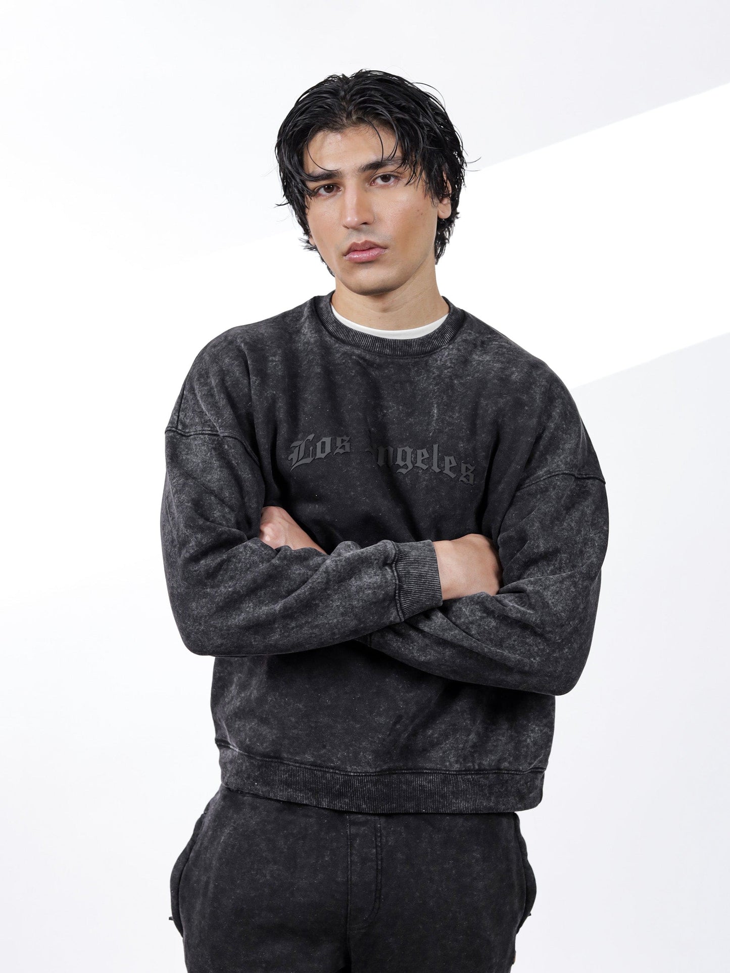 Acid Wash Graphic Sweatshirt