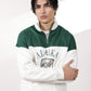 Beige & Green Quarter zipper