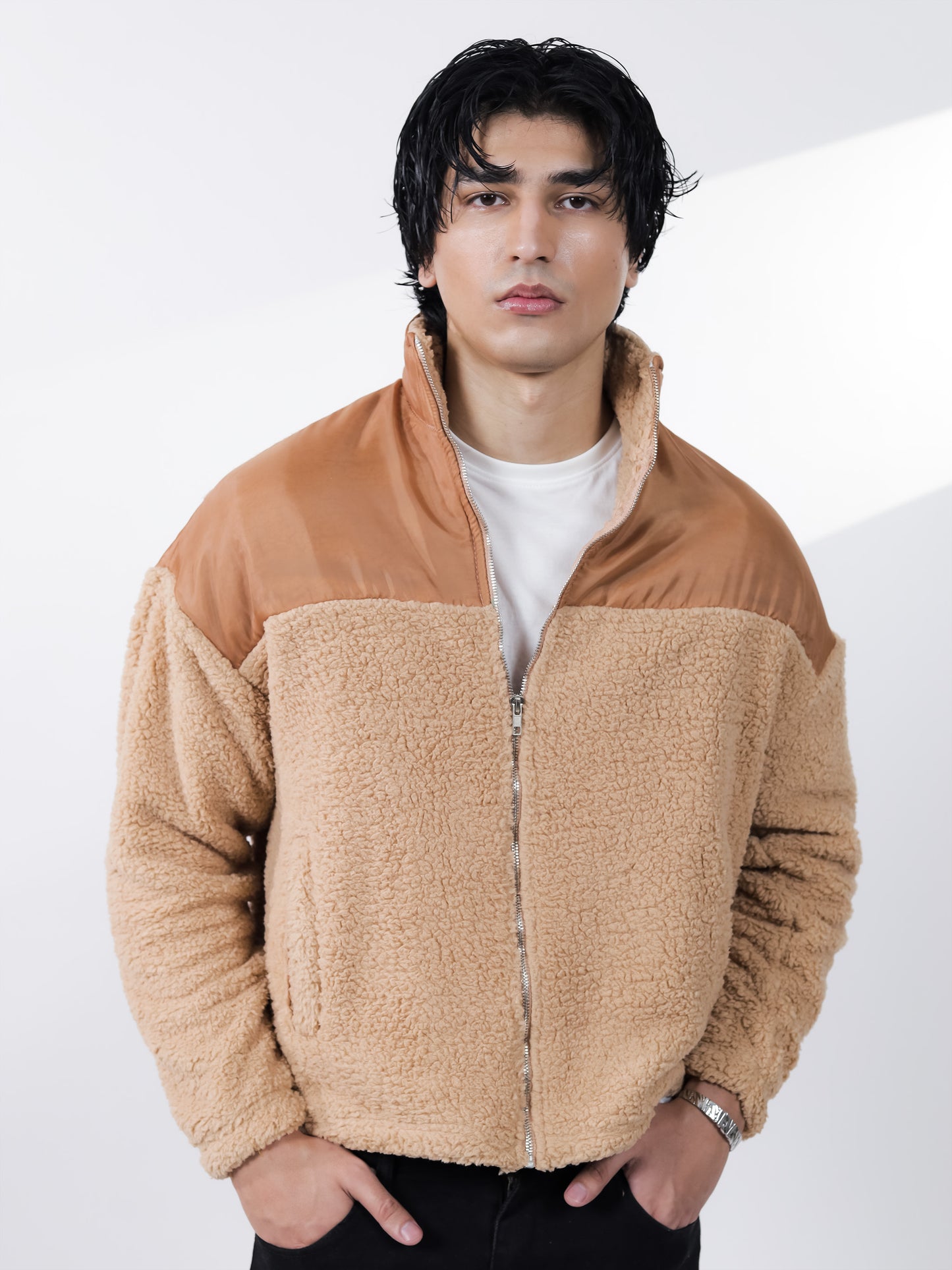 Beige Sherpa Jacket