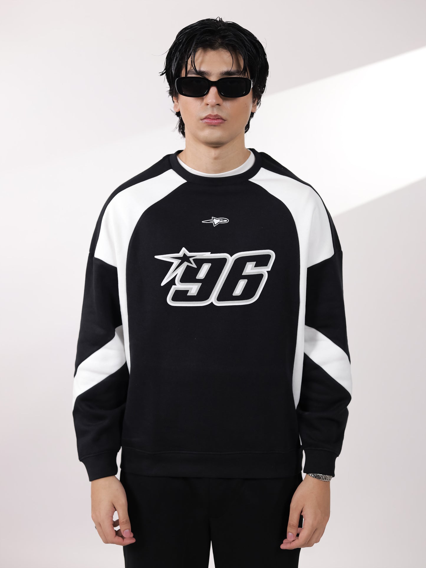 Black & White Racer Digit Sweatshirt