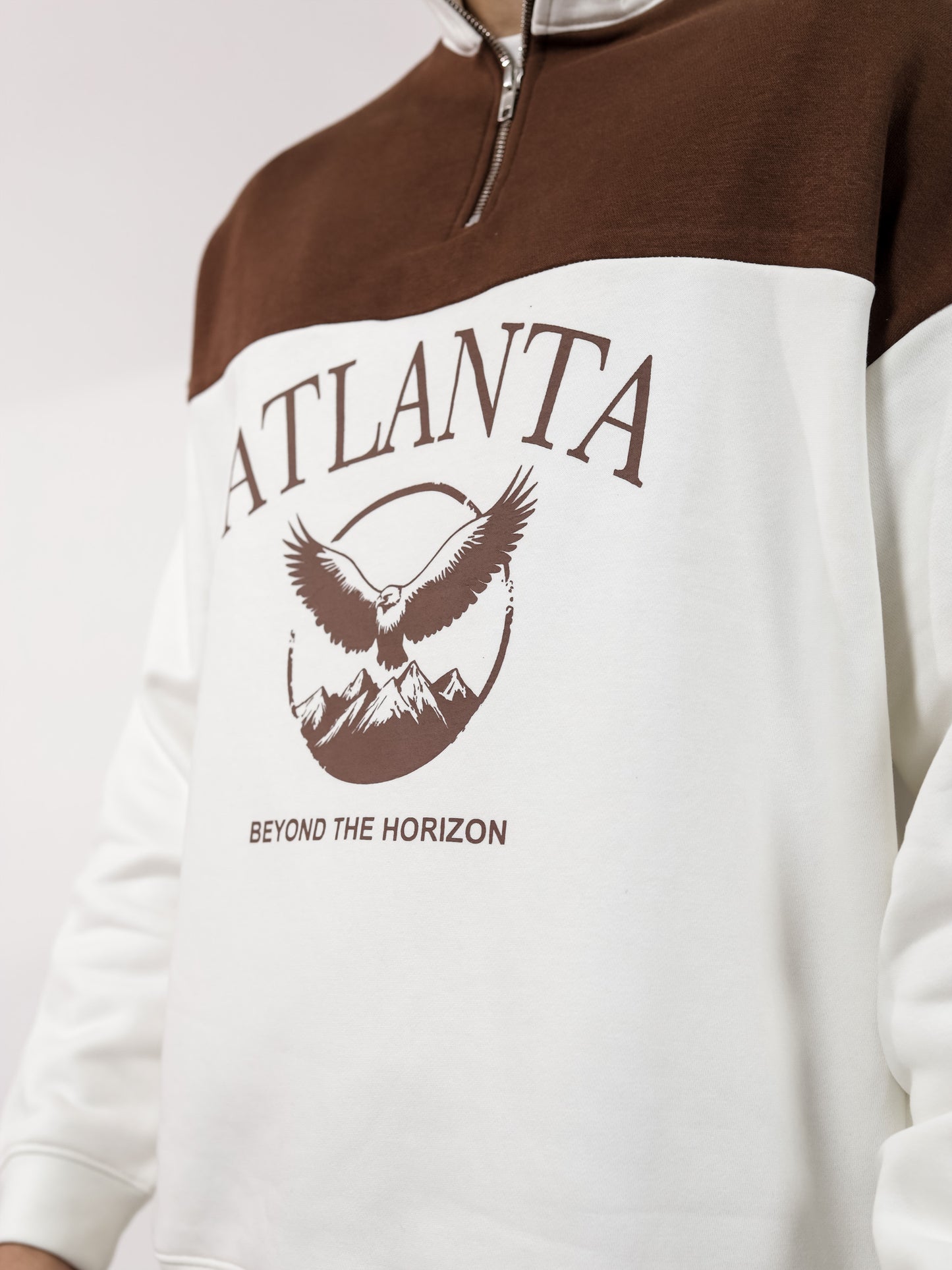 Beige & Brown Quarter Zipper