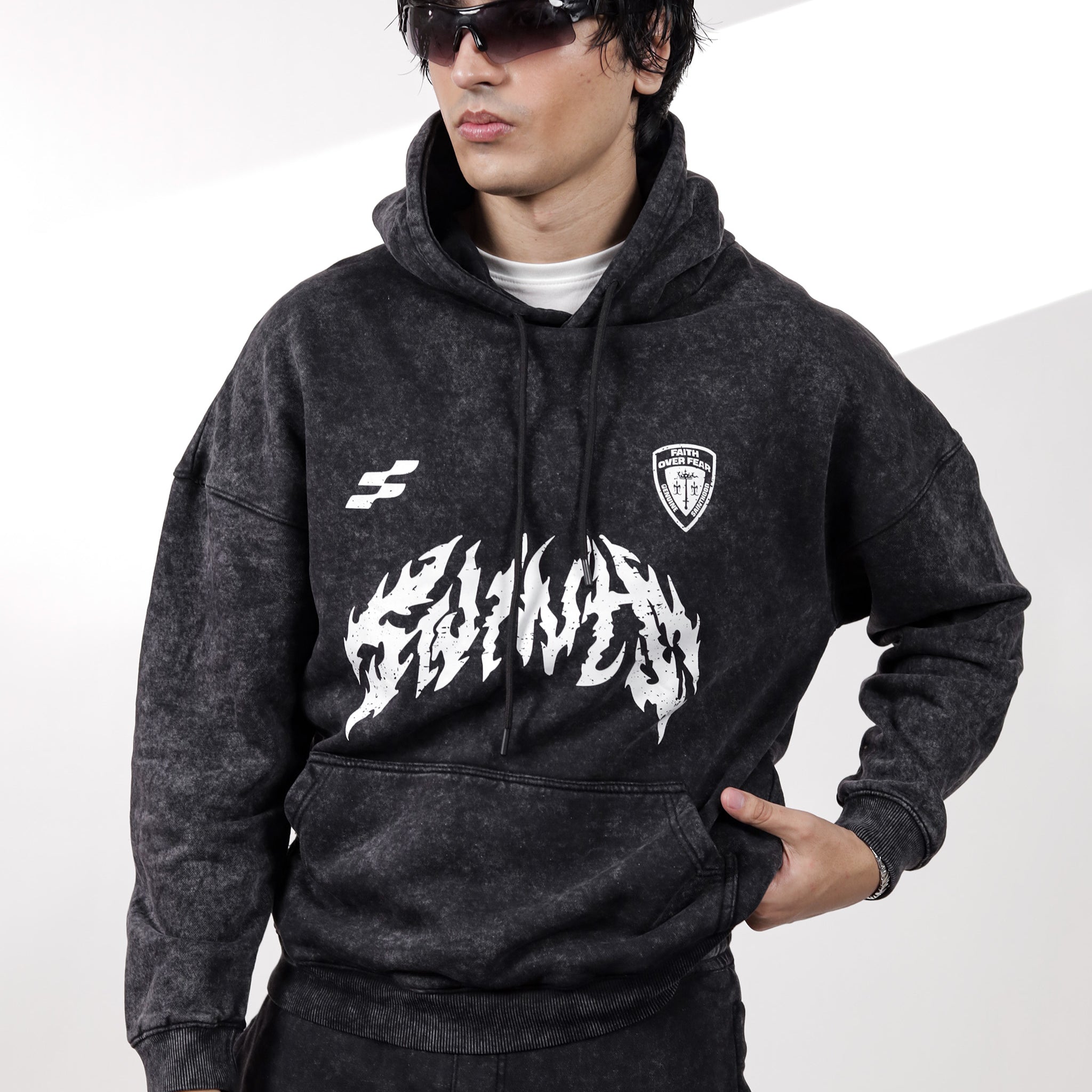 Acid Wash Graphic Hoodie