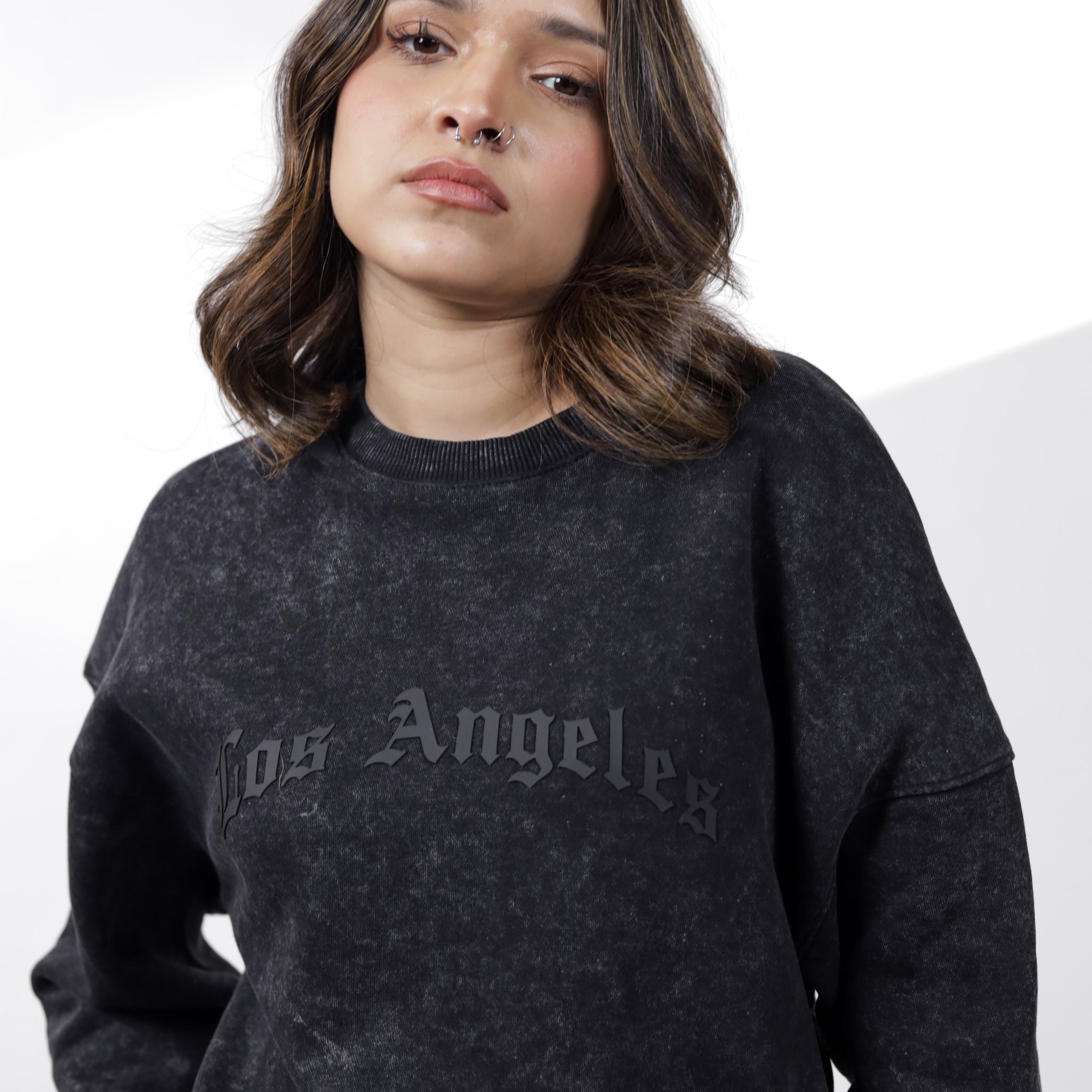 Acid Wash Graphic Sweatshirt
