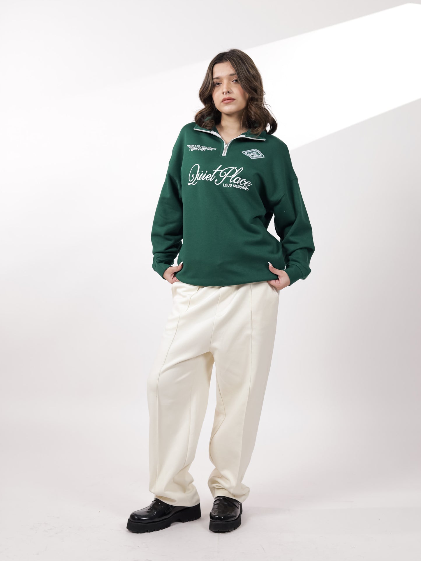 Green Quarter Zipper