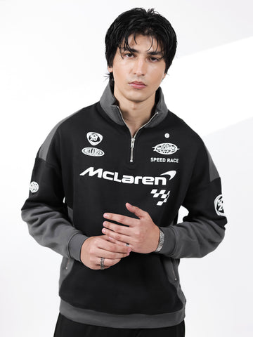 Black & Smoke Grey Quarter Zipper