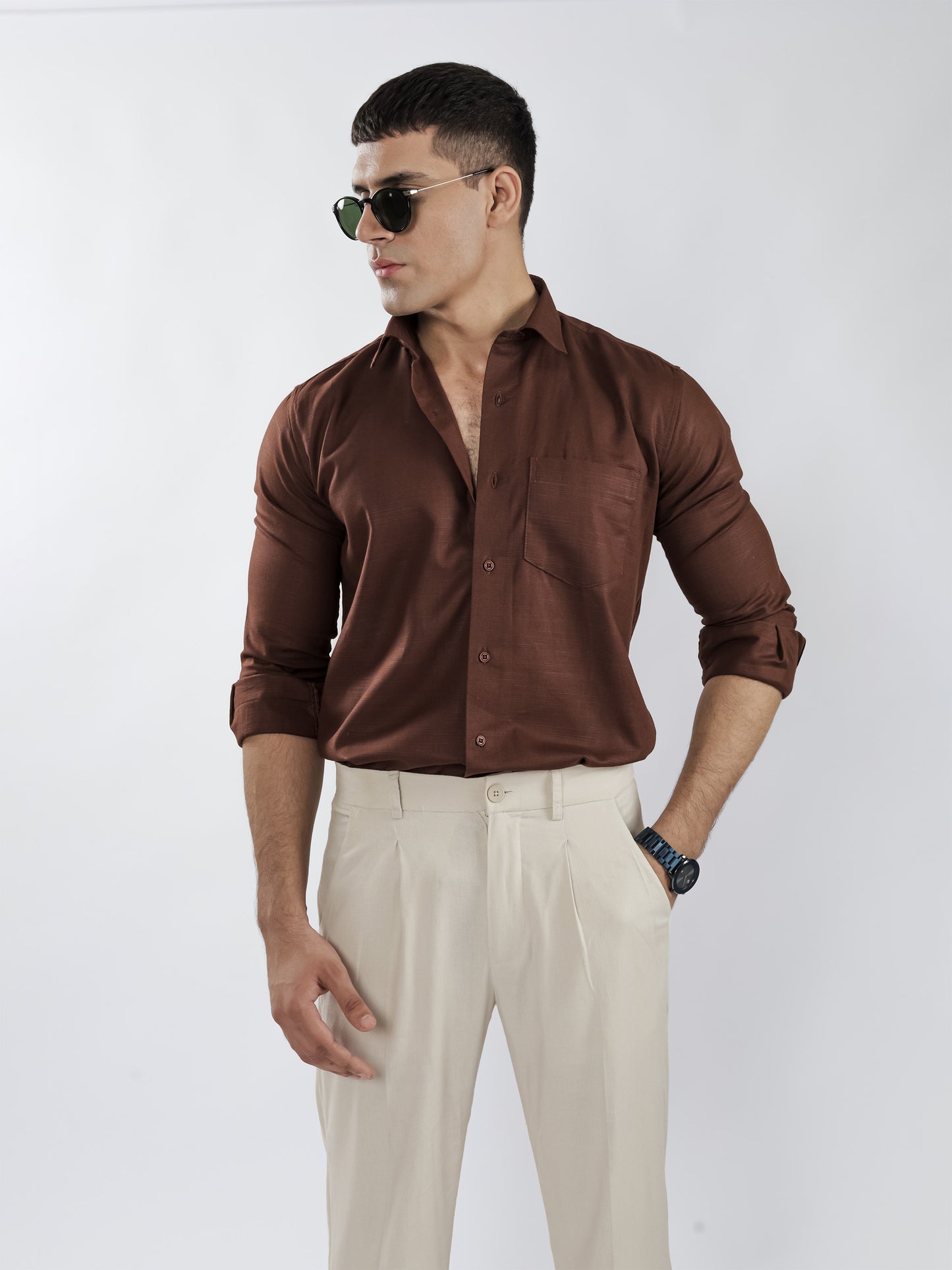 Brown Button Down Shirt
